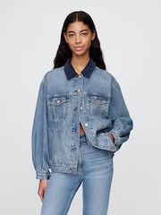 Gap Blue DÔEN Oversized Icon Denim Jacket - Image 1 of 6