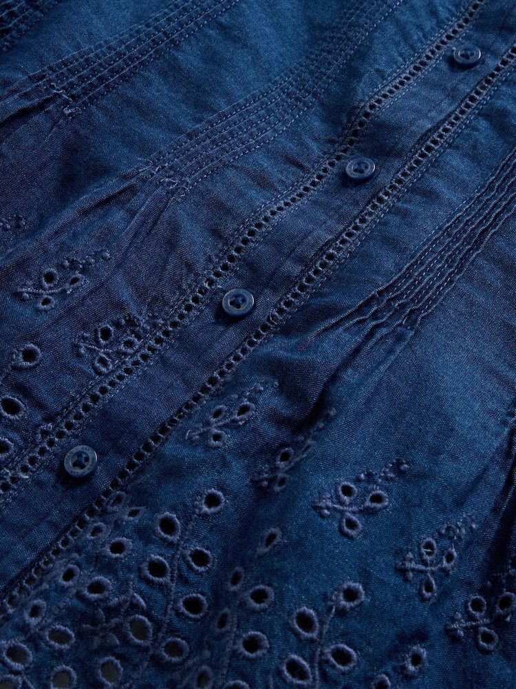 Gap Navy DÔEN Eyelet Short Sleeve Shirt - Image 6 of 6