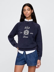 Gap Navy DÔEN VintageSoft Logo Sweatshirt - Image 1 of 7
