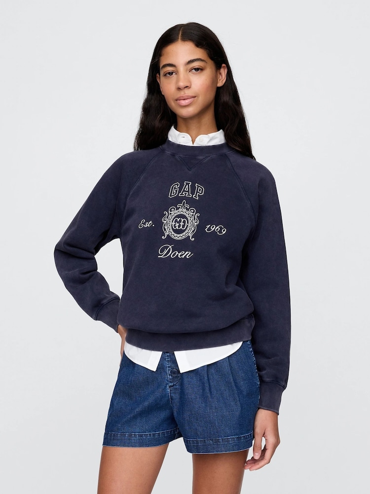 Gap Navy DÔEN VintageSoft Logo Sweatshirt - Image 1 of 7