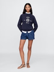 Gap Navy DÔEN VintageSoft Logo Sweatshirt - Image 3 of 7