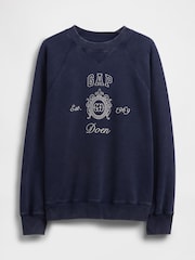 Gap Navy DÔEN VintageSoft Logo Sweatshirt - Image 4 of 7