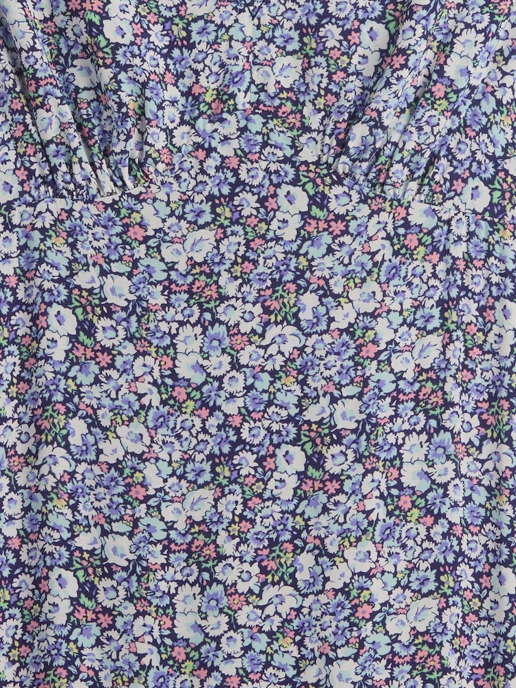 Gap Blue Floral Tiered V-Neck Maxi Dress - Image 6 of 6