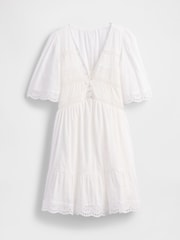 Gap White Flutter-Sleeve Eyelet Mini Dress - Image 5 of 5
