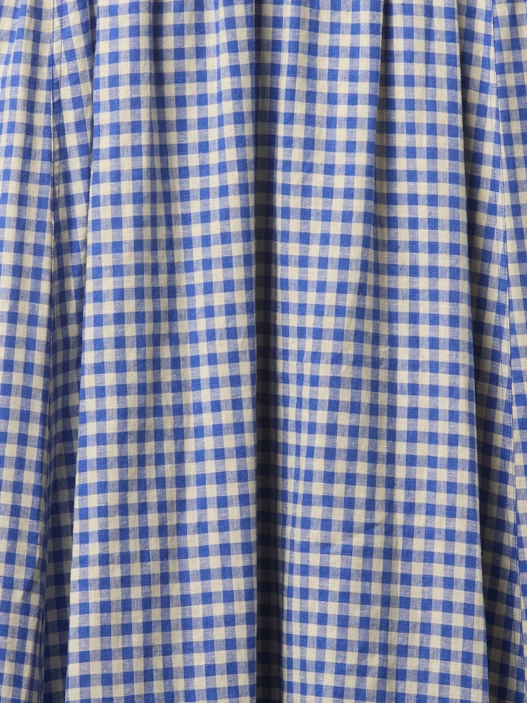 Gap Blue/White Gingham Cotton Corset Midi Dress - Image 5 of 5