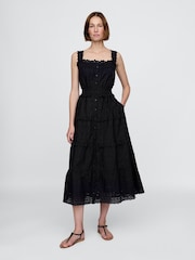 Gap Black DÔEN Eyelet Maxi Dress - Image 1 of 7