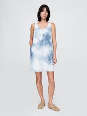 Gap Blue UltraSoft V-Neck Denim Mini Dress - Image 1 of 5