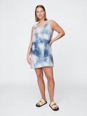 Gap Blue UltraSoft V-Neck Denim Mini Dress - Image 4 of 5
