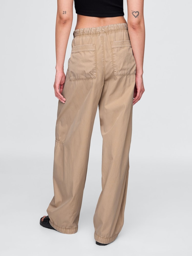 Gap Cream Low Waisted Barrel Parachute Trousers - Image 2 of 5