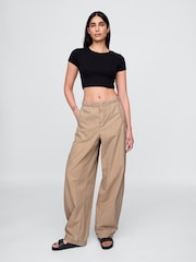 Gap Cream Low Waisted Barrel Parachute Trousers - Image 4 of 5