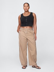 Gap Cream Low Waisted Barrel Parachute Trousers - Image 5 of 5