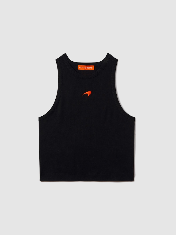 Reiss Black Anniston McLaren F1 Team Cotton Logo Vest - Image 2 of 5
