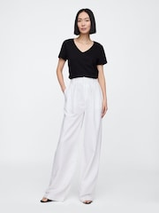 Gap Black V-Neck Favourite Cotton Short Sleeve T-Shirt - Image 3 of 5