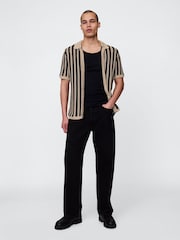 Gap Beige Mesh Striped Knit Shirt - Image 3 of 5