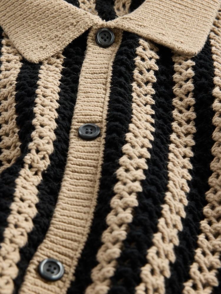 Gap Beige Mesh Striped Knit Shirt - Image 5 of 5