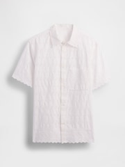 Gap White DÔEN Eyelet Short Sleeve Shirt - Image 1 of 7