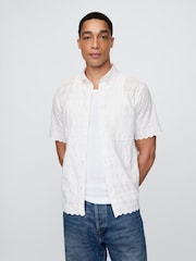 Gap White DÔEN Eyelet Short Sleeve Shirt - Image 2 of 7