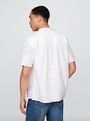 Gap White DÔEN Eyelet Short Sleeve Shirt - Image 3 of 7