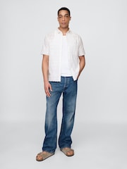 Gap White DÔEN Eyelet Short Sleeve Shirt - Image 4 of 7