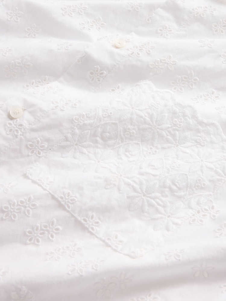 Gap White DÔEN Eyelet Short Sleeve Shirt - Image 7 of 7