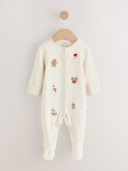 Creme - Baby-Schlafanzug mit Weihnachtsfiguren (0 Monate - 3 Jahre) - Bild 4 von 14