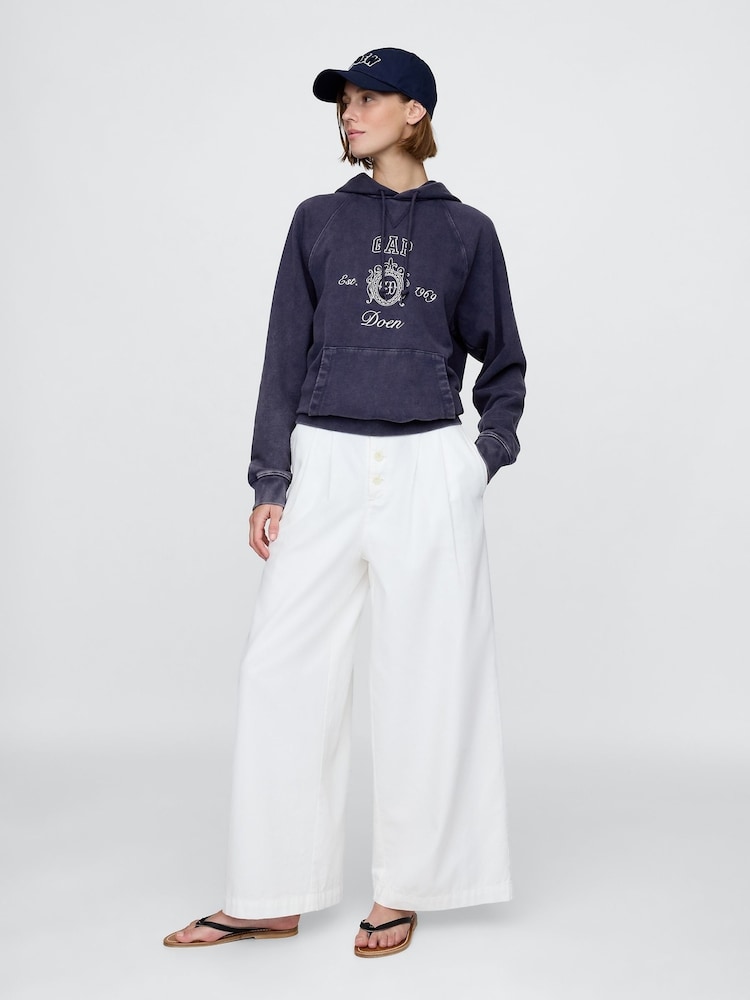 Gap Navy/Blue DÔEN Heavyweight Raglan Logo Hoodie - Image 1 of 8 Gap Navy/Blue DÔEN Heavyweight Raglan Logo Hoodie - Image 1 of 8