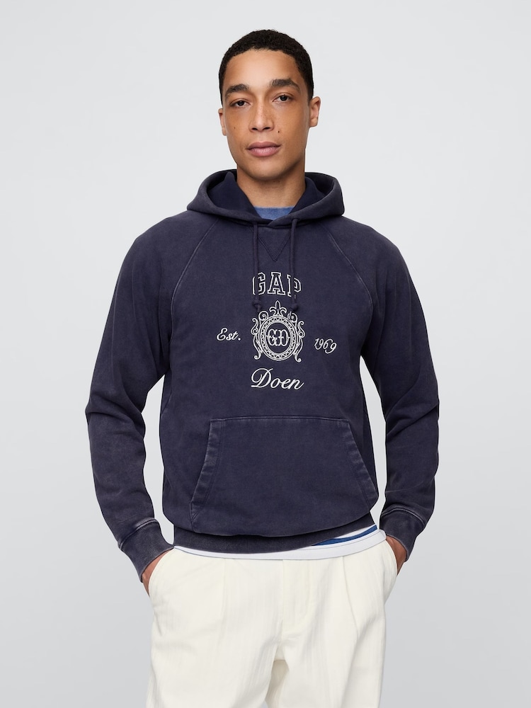 Gap Navy/Blue DÔEN Heavyweight Raglan Logo Hoodie - Image 2 of 8