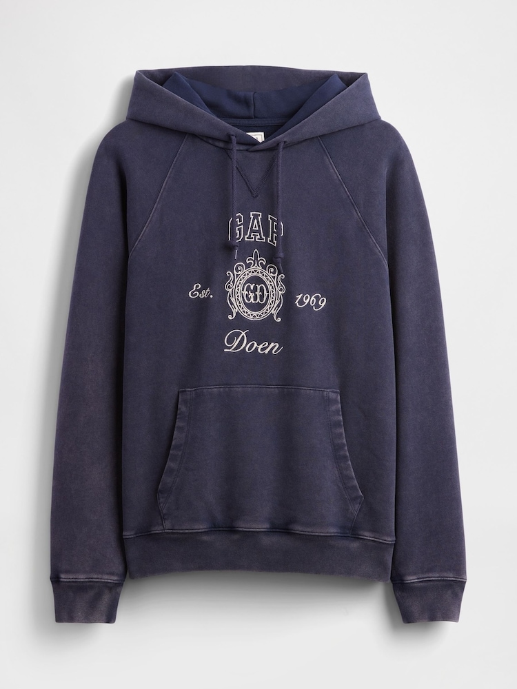 Gap Navy/Blue DÔEN Heavyweight Raglan Logo Hoodie - Image 8 of 8