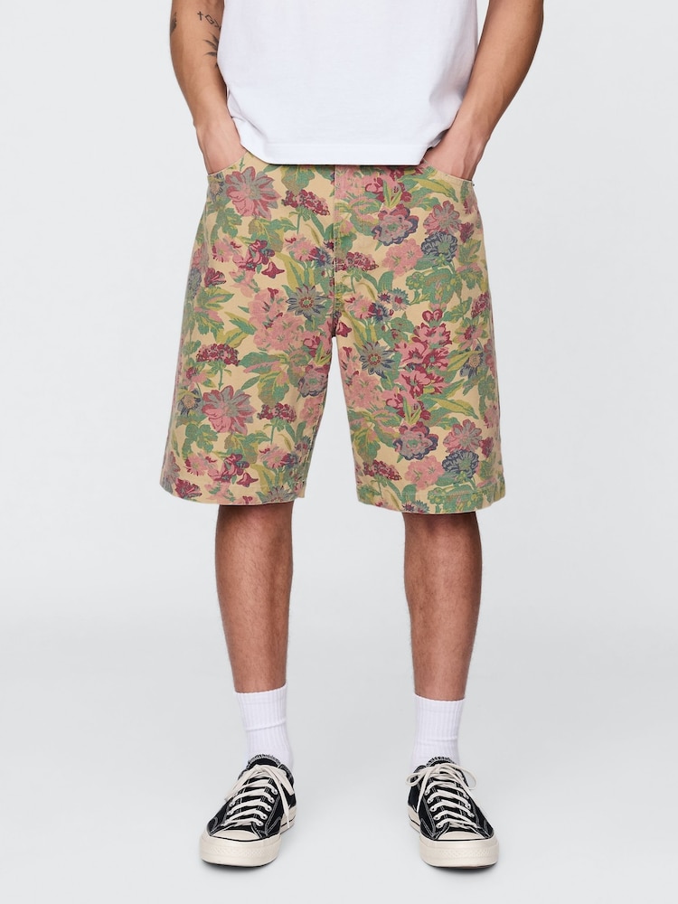 Gap Green Floral Canvas Shorts - Image 1 of 9