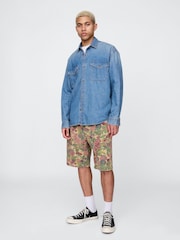Gap Green Floral Canvas Shorts - Image 4 of 9
