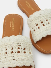 Accessorize Cream Crochet Sandals - Image 2 of 2