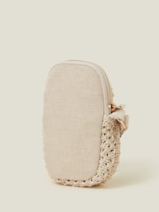 Accessorize Cream Macrame Phone Bag - Image 2 of 5