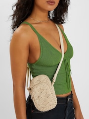 Accessorize Cream Macrame Phone Bag - Image 5 of 5