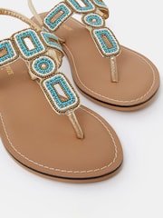 Accessorize Blue Beaded Geometric Strap Sandals - Image 4 of 4