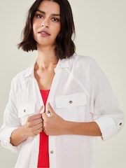 Accessorize White Long Sleeve Beach Cover-Up Shirt - Image 2 of 4