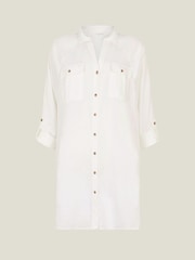 Accessorize White Long Sleeve Beach Cover-Up Shirt - Image 4 of 4