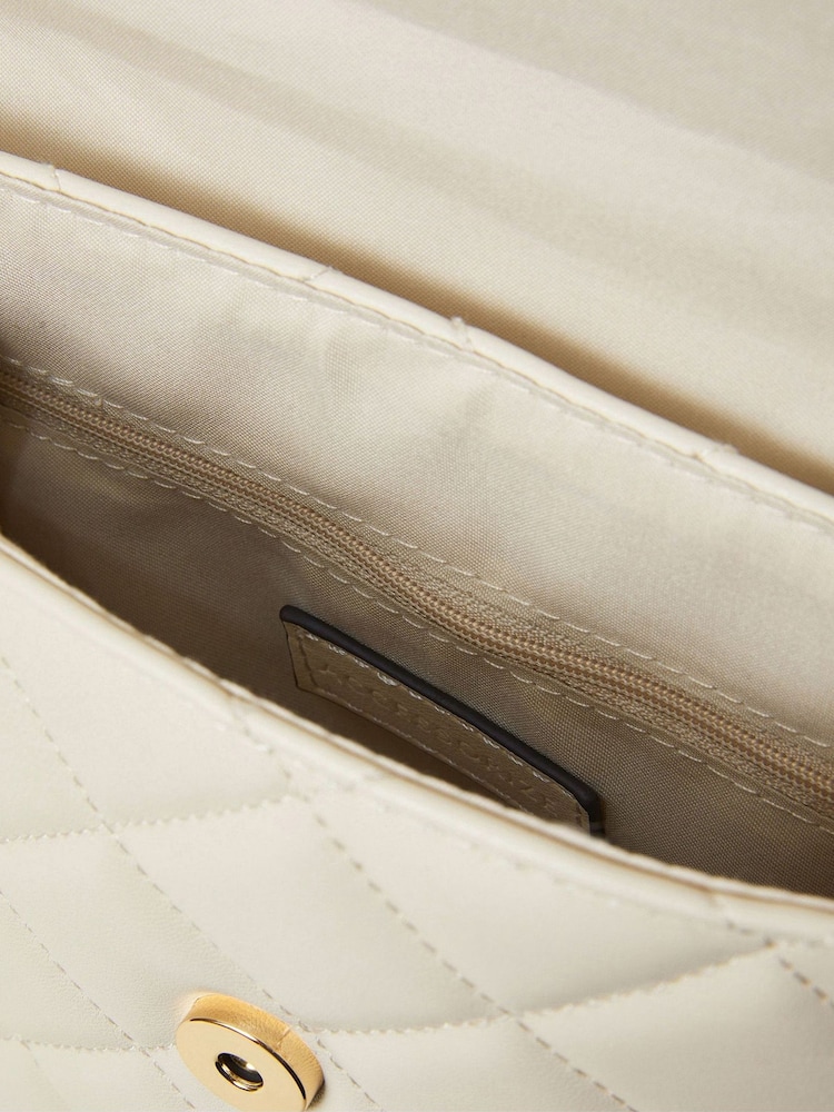 Accessorize Cream Small Quilted Faux Leather Backpack - Image 4 of 5