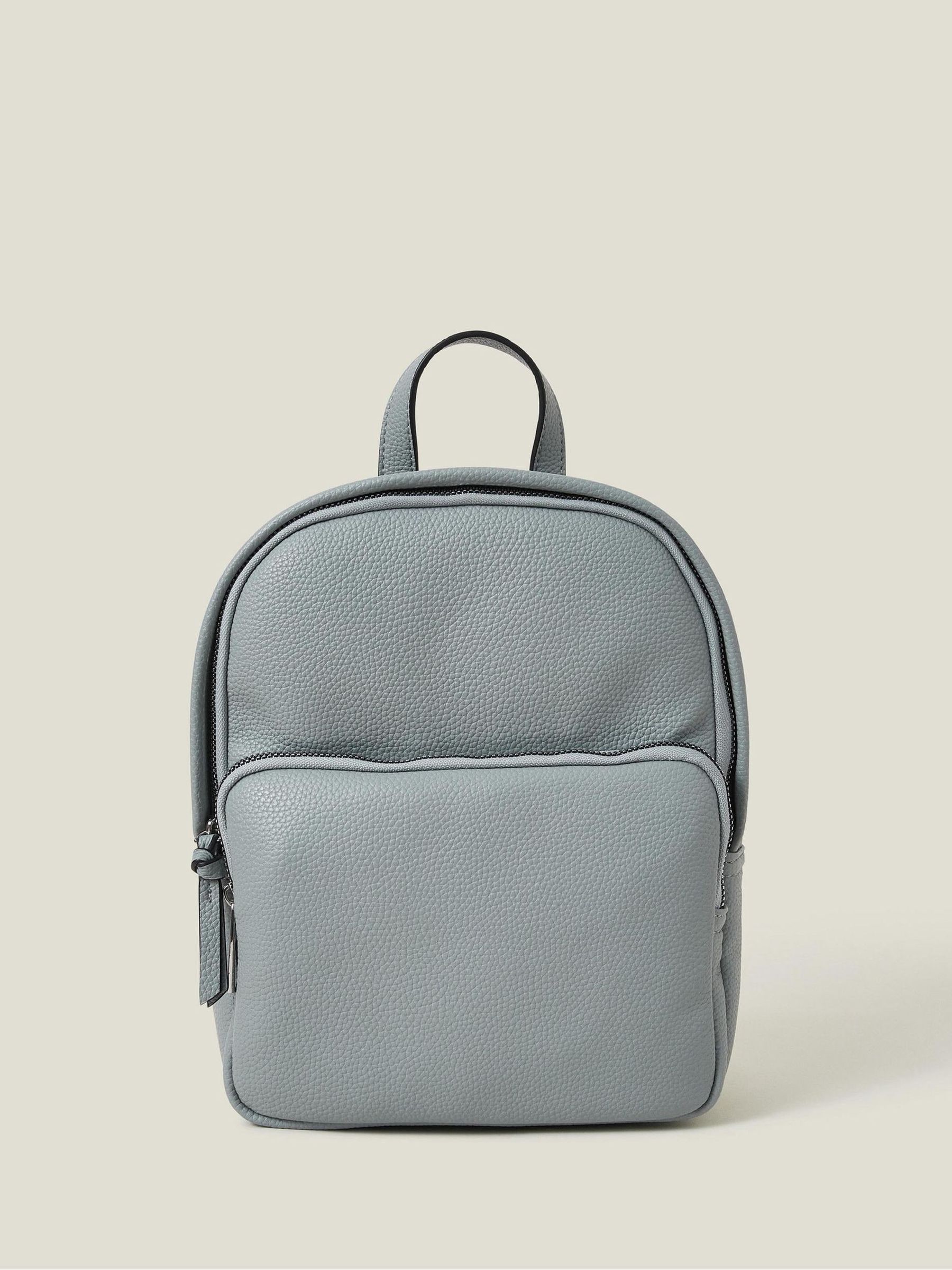Accessorize Blue Small Plain Faux Leather Backpack