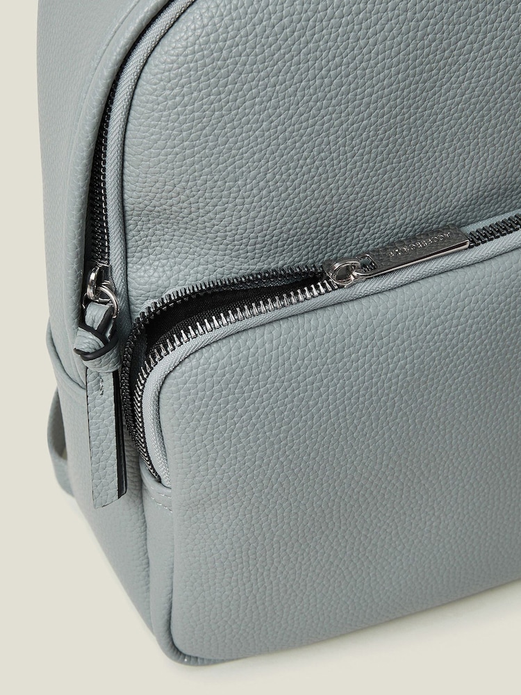 Accessorize Blue Small Plain Faux Leather Backpack - Image 3 of 4