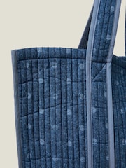 Accessorize Blue Polka Dot Denim Shopper Bag - Image 4 of 6