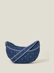 Accessorize Blue Polka Dot Denim Sling Bag - Image 2 of 5