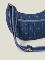 Accessorize Blue Polka Dot Denim Sling Bag - Image 4 of 5