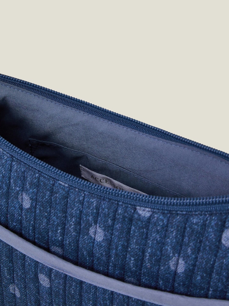 Accessorize Blue Polka Dot Denim Sling Bag - Image 5 of 5