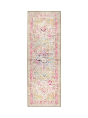 Hug Rug Beige Pink and Blue Britsh Made Washable Neo Classical Rug - Image 4 of 6