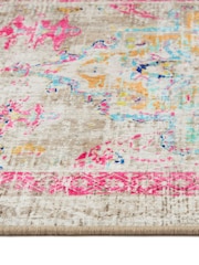 Hug Rug Beige Pink and Blue Britsh Made Washable Neo Classical Rug - Image 5 of 6