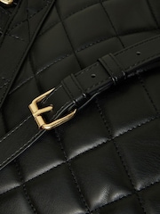Accessorize Black Small Quilted Faux Leather Backpack - Image 3 of 5