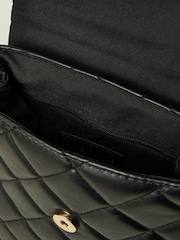 Accessorize Black Small Quilted Faux Leather Backpack - Image 4 of 5