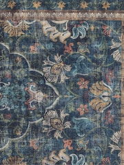 Hug Rug Navy Blue British Made Washable Midnight Paisley Rug - Image 6 of 7