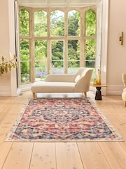 Hug Rug Dark Blue and Red British Made Washable Royal Heritage Rug - Image 2 of 6