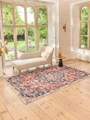 Hug Rug Dark Blue and Red British Made Washable Royal Heritage Rug - Image 3 of 6